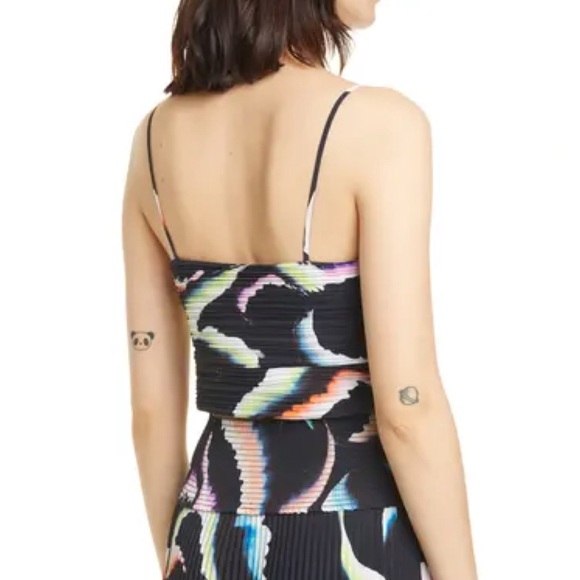NWT A.L.C. Pleated Printed Camisole Crop Top - Picture 4 of 14